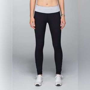 Lululemon Ruched Black Speed Tight Full Length Mid Rise Leggings women’s 4